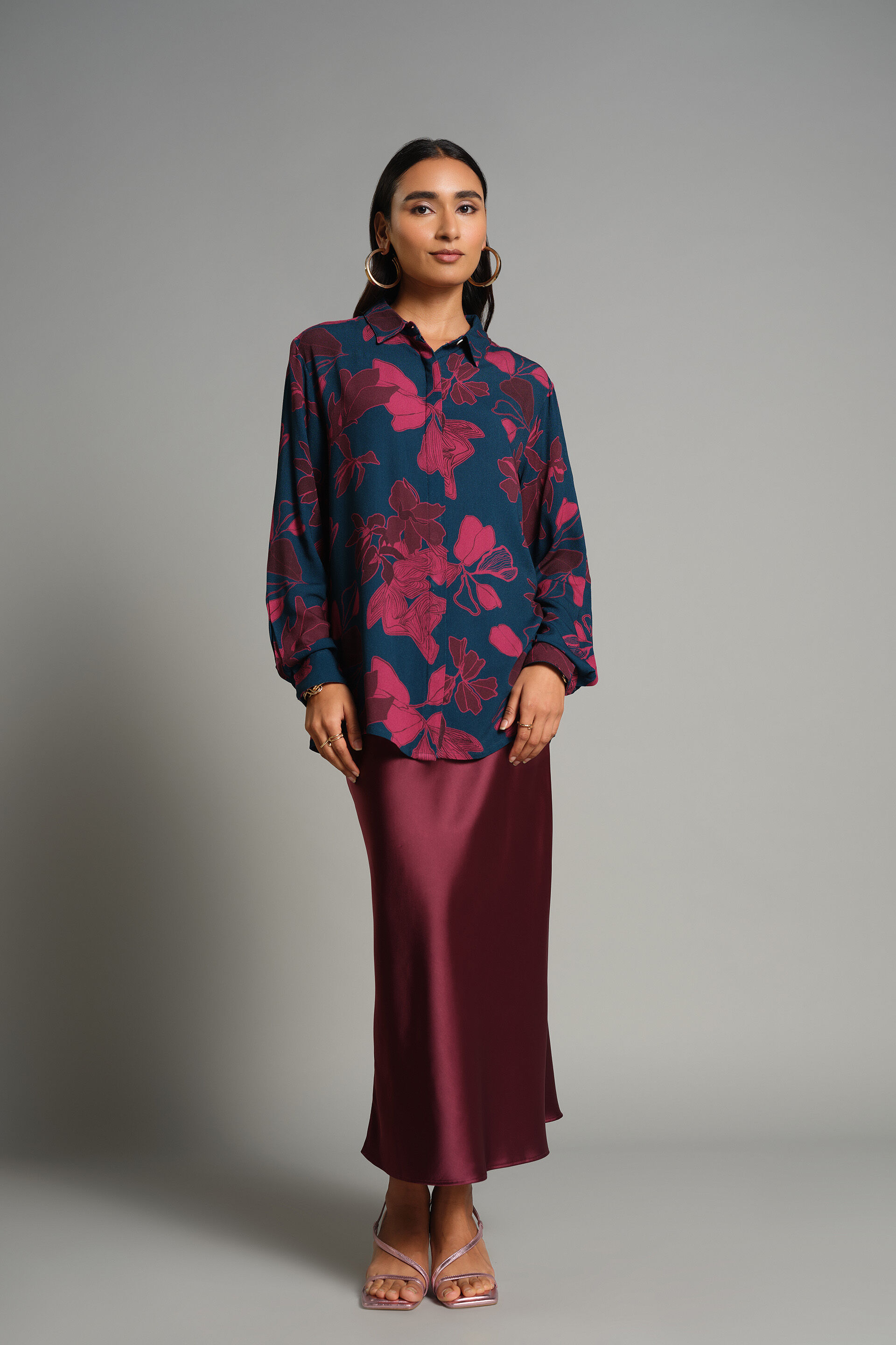 Florals Of The Season Top, Wine, image 2